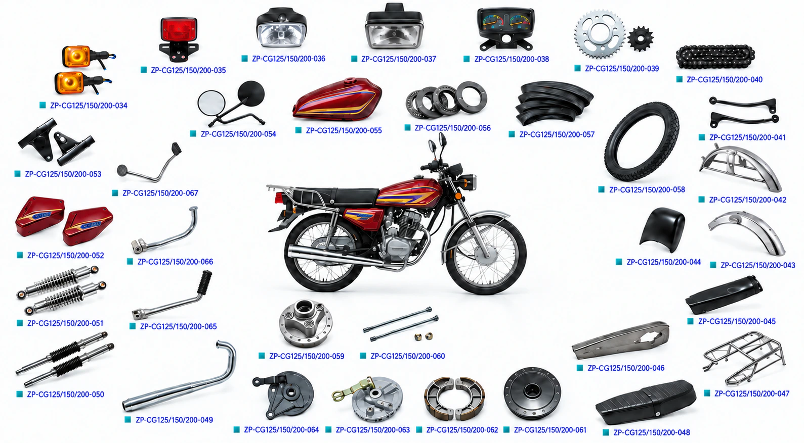 CG motorcycle parts